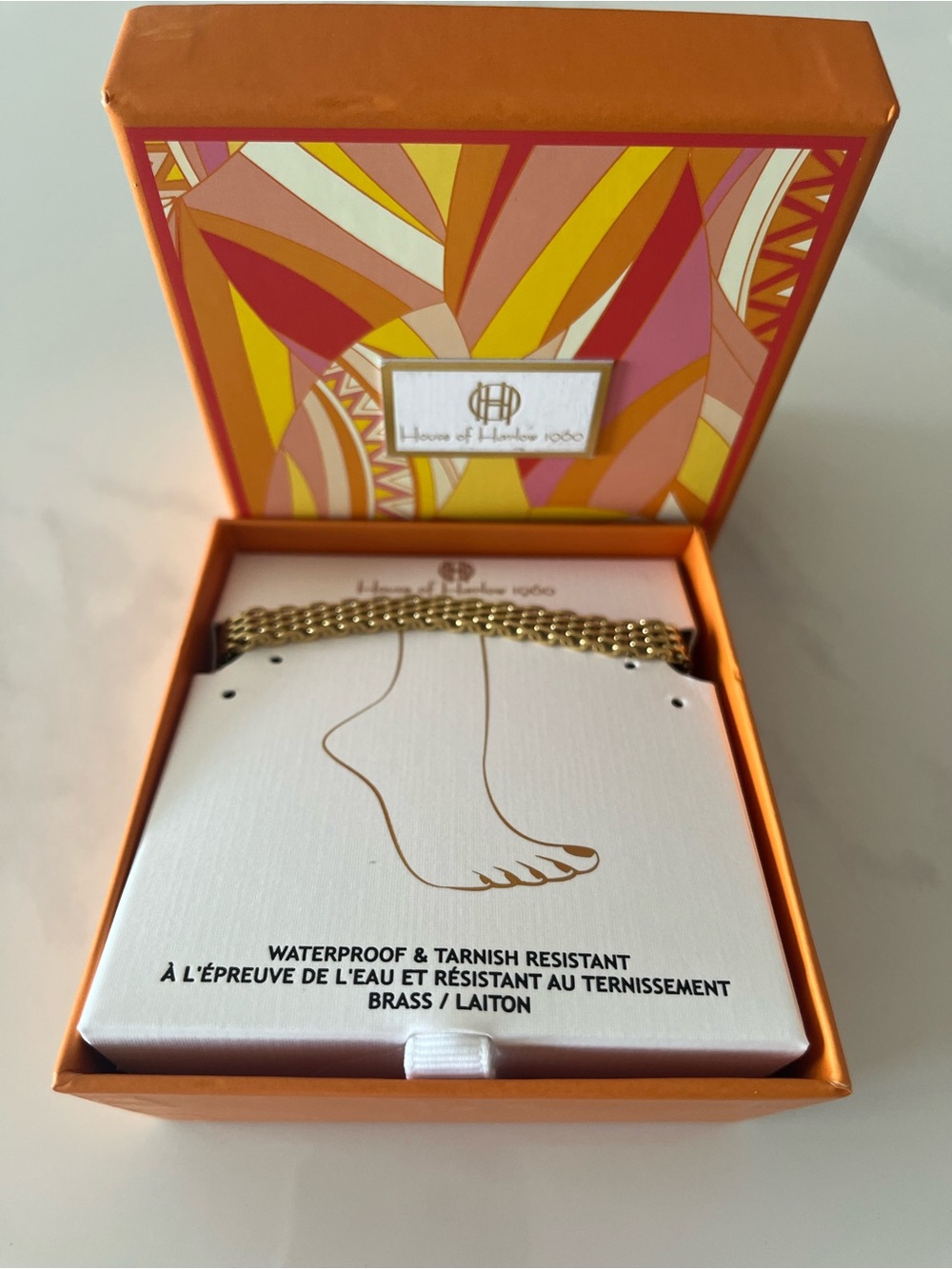 House of Harlow 1960 brass Anklet woman summer